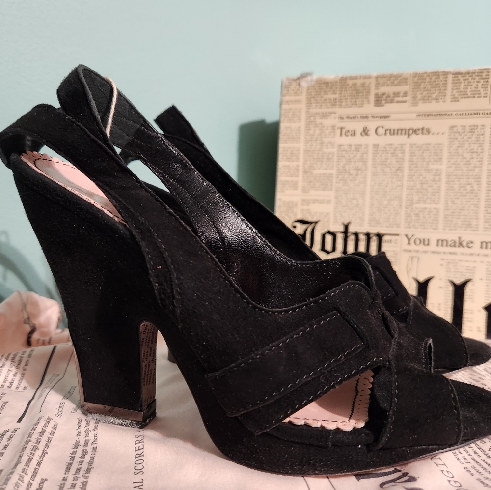 John Galliano suede heels